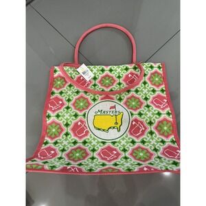 Augusta National Masters Logo Jute Burlap Tote Beach Bag NEW With Tags XL